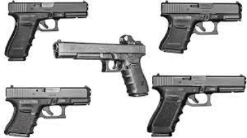 5 Glock pistols chambered in 10mm for the Perfect 10s